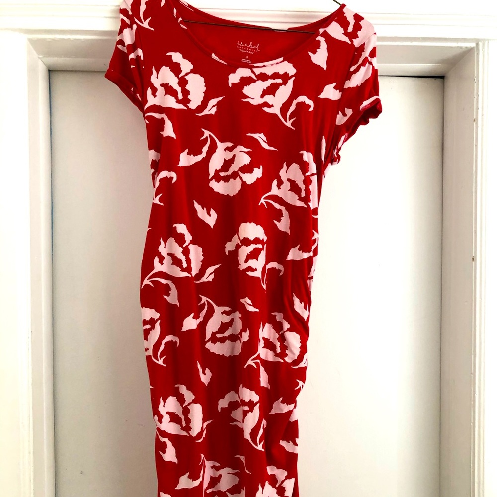 Red maternity dress